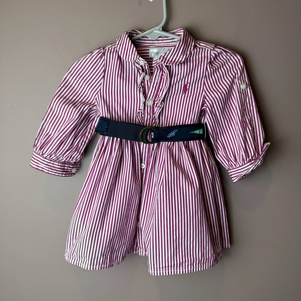 Ralph Lauren Striped Belted Dress 6M